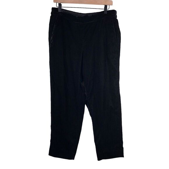 J Crew Mercantile Drapey Pull On Pants In Black Velvet Size 12 - Picture 1 of 7
